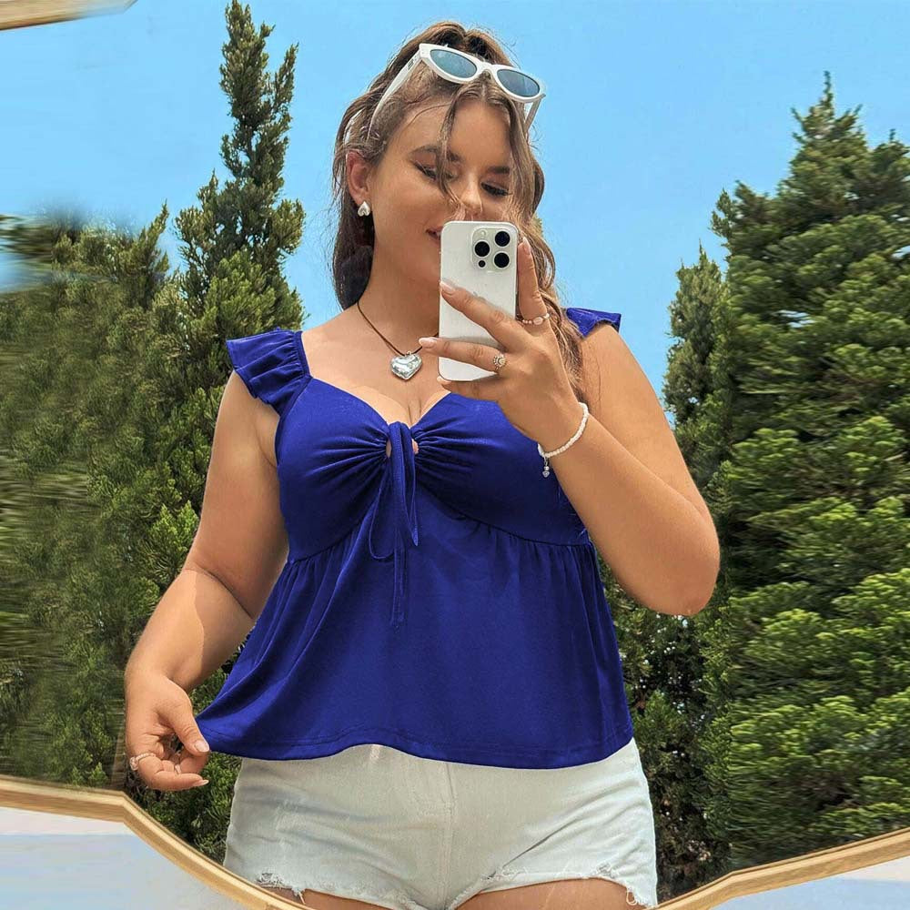 Slim-fit Short Women's V-neck Sleeveless T-shirt