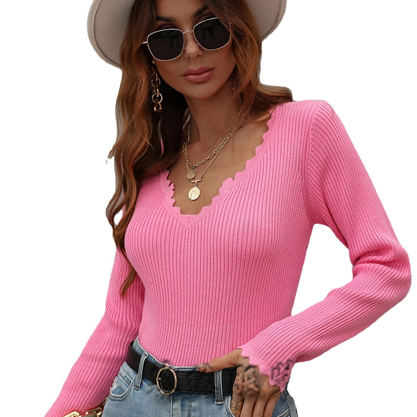 Loose Solid Color European And American Knitwear Women's Sweater