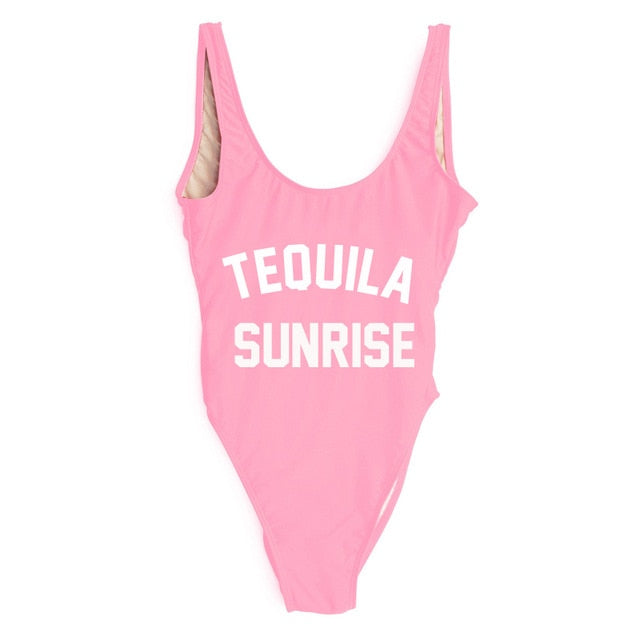 TEQUILA SUNRISE New Sexy Swimwear Women Female Bathing Suit Monokini Beach Backless Bikini Swim Wear