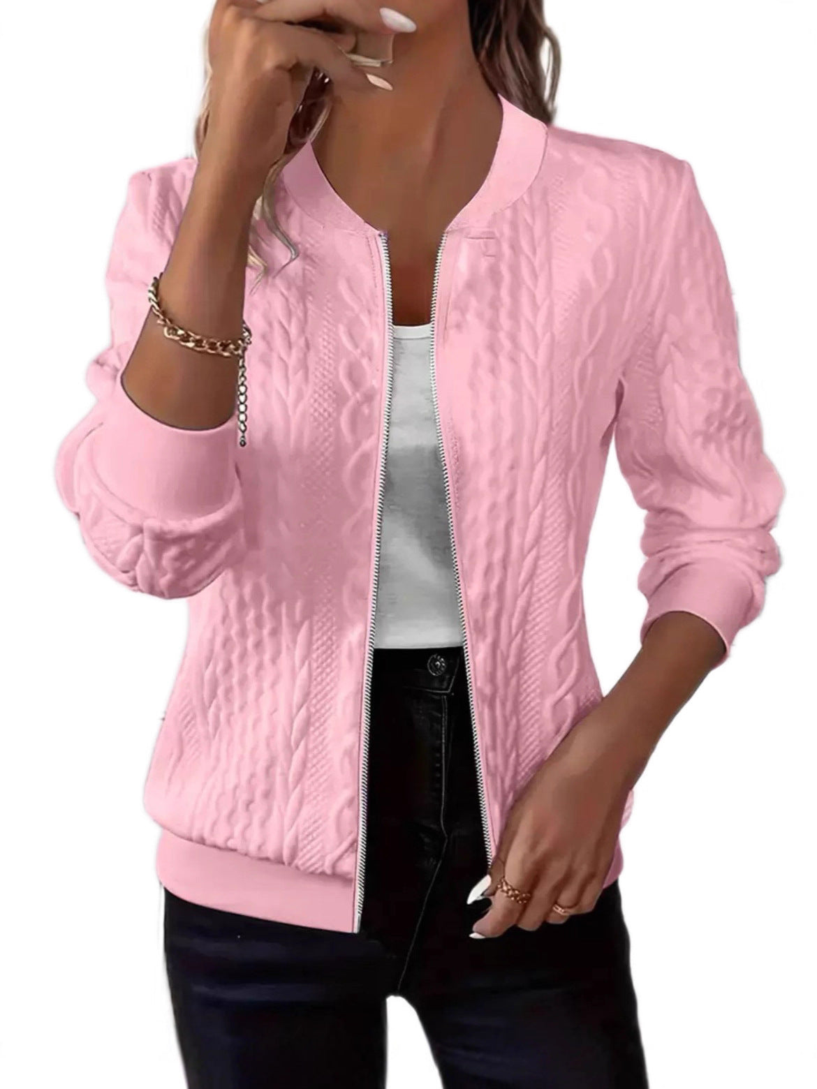Cardigan Zipper Jacket Coat Women's Clothing Knitted Baseball Jersey Jacket