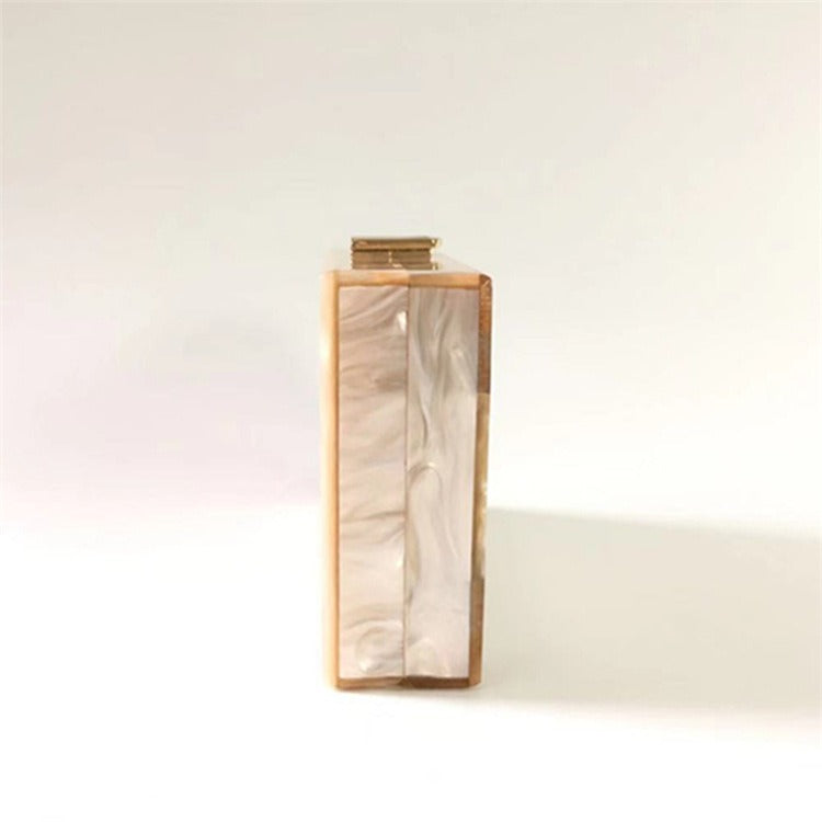 New Wallet Fashion Half Fold Stripe Acrylic Dinner Bag Women Sequin Splice Banquet Bag One Shoulder Crossbody Bag