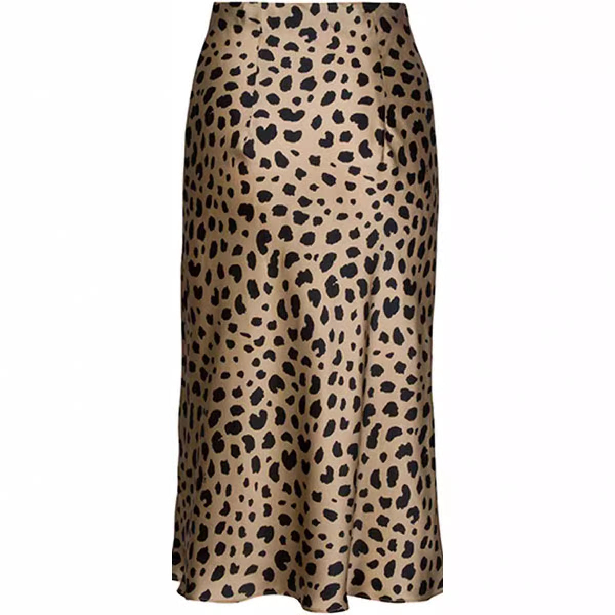 Women's Leopard Print Printed Dress High Waist Invisible Zipper Skirt