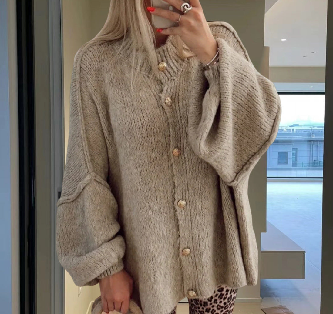 Women's Fashion Solid Color Casual Sweater Cardigan