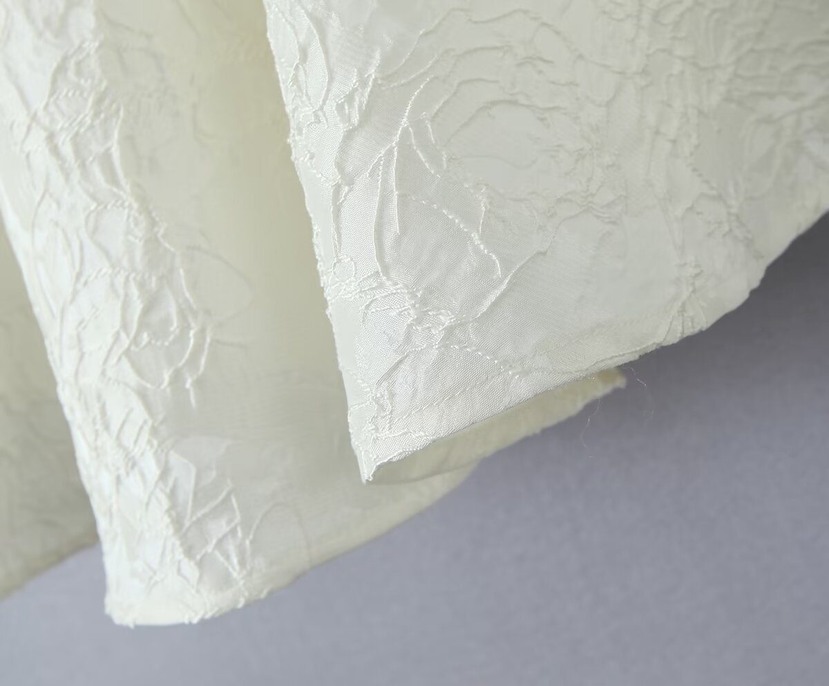 Summer Jacquard Lace Stitching Suspender Skirt White Dress