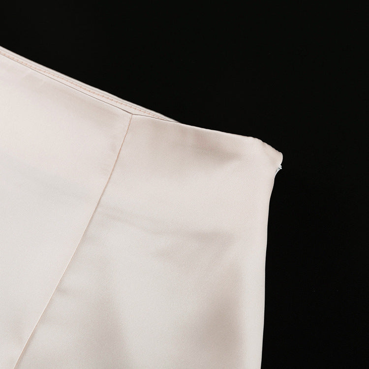 Fashion Satin High Waist Flattering Sheath Skirt