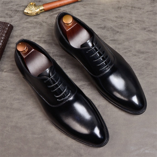 Formal Shoes Genuine Leather Oxford Shoes Wedding Shoes Laces Leather Brogues