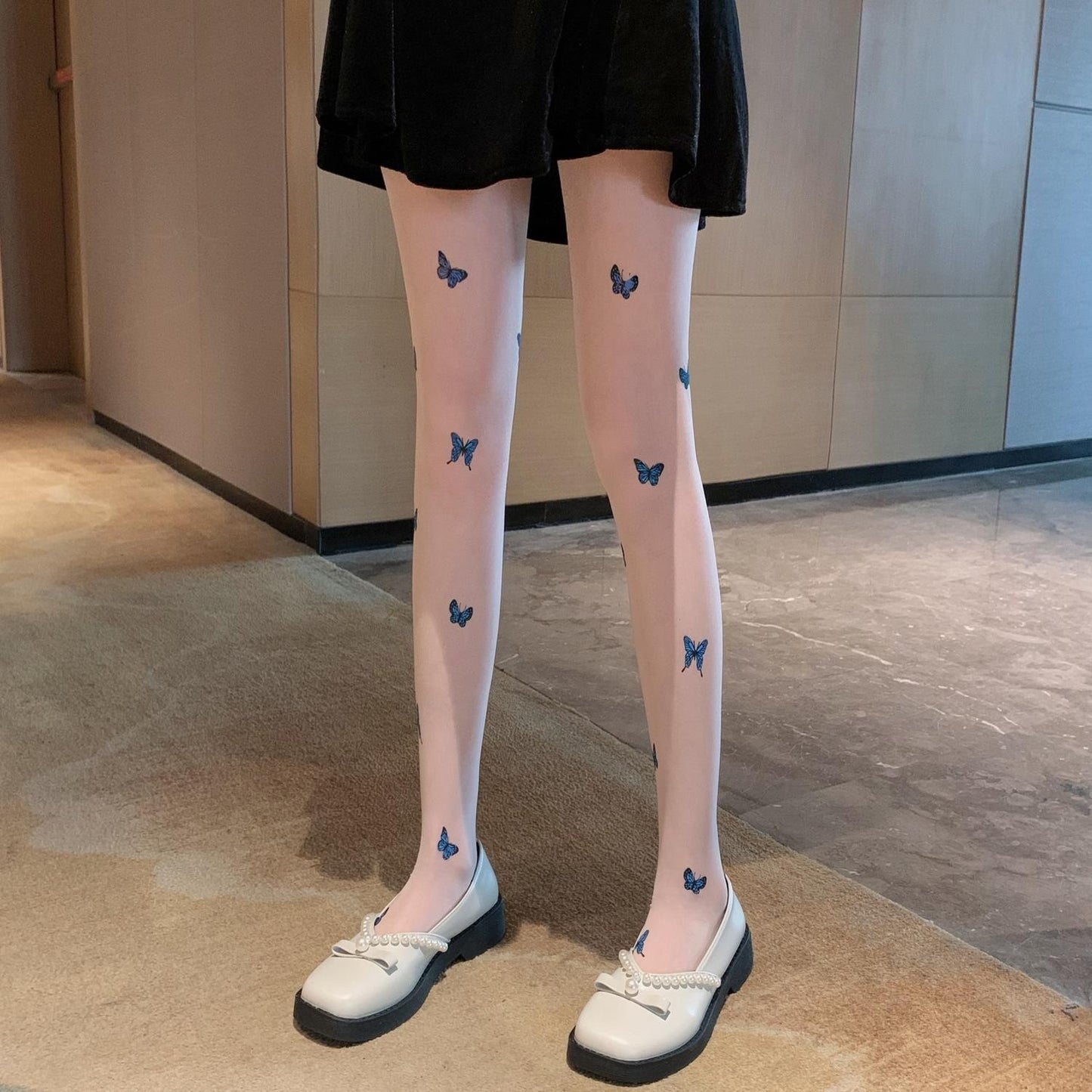 Blue Bowknot Stockings Women's Pantyhose