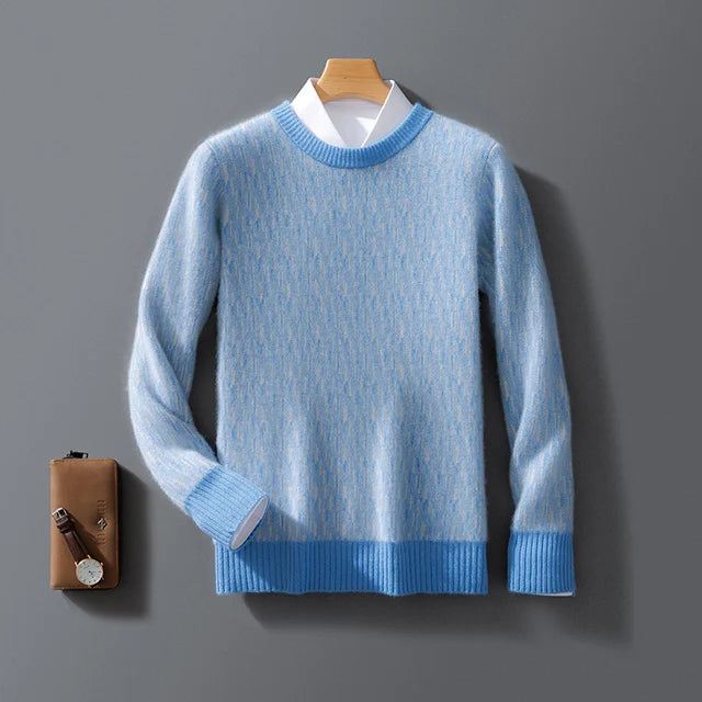 Autumn And Winter New Cashmere Sweater Men's Round Neck Loose Pullover Wool Knitted Bottoming Shirt Business Sweater