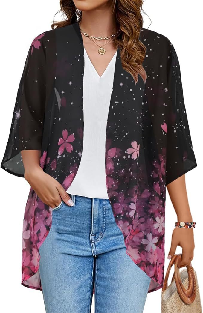 Chiffon Cardigan Beach Resort-Style Sun-Protective Cover-Up