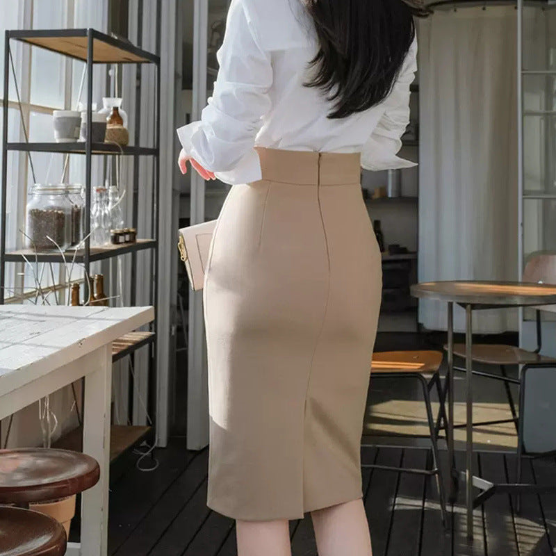 All-match Commute High Waist Slimming Office Lady Skirt