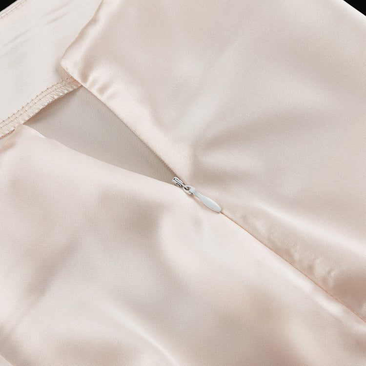 Fashion Satin High Waist Flattering Sheath Skirt