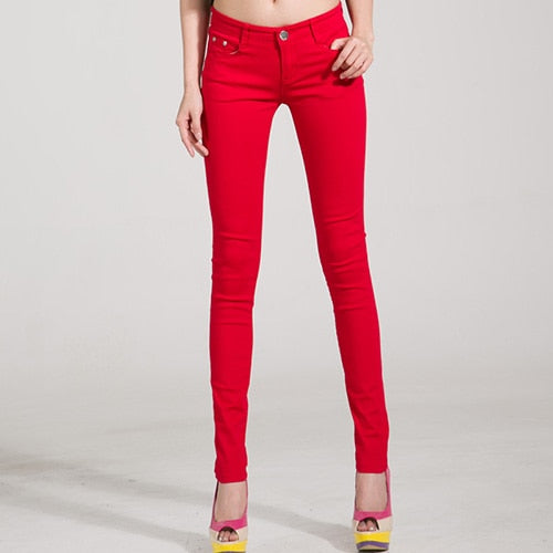 Jeans Female Denim Pants Candy Color Womens Jeans Donna Stretch Bottoms Feminino Skinny Pants