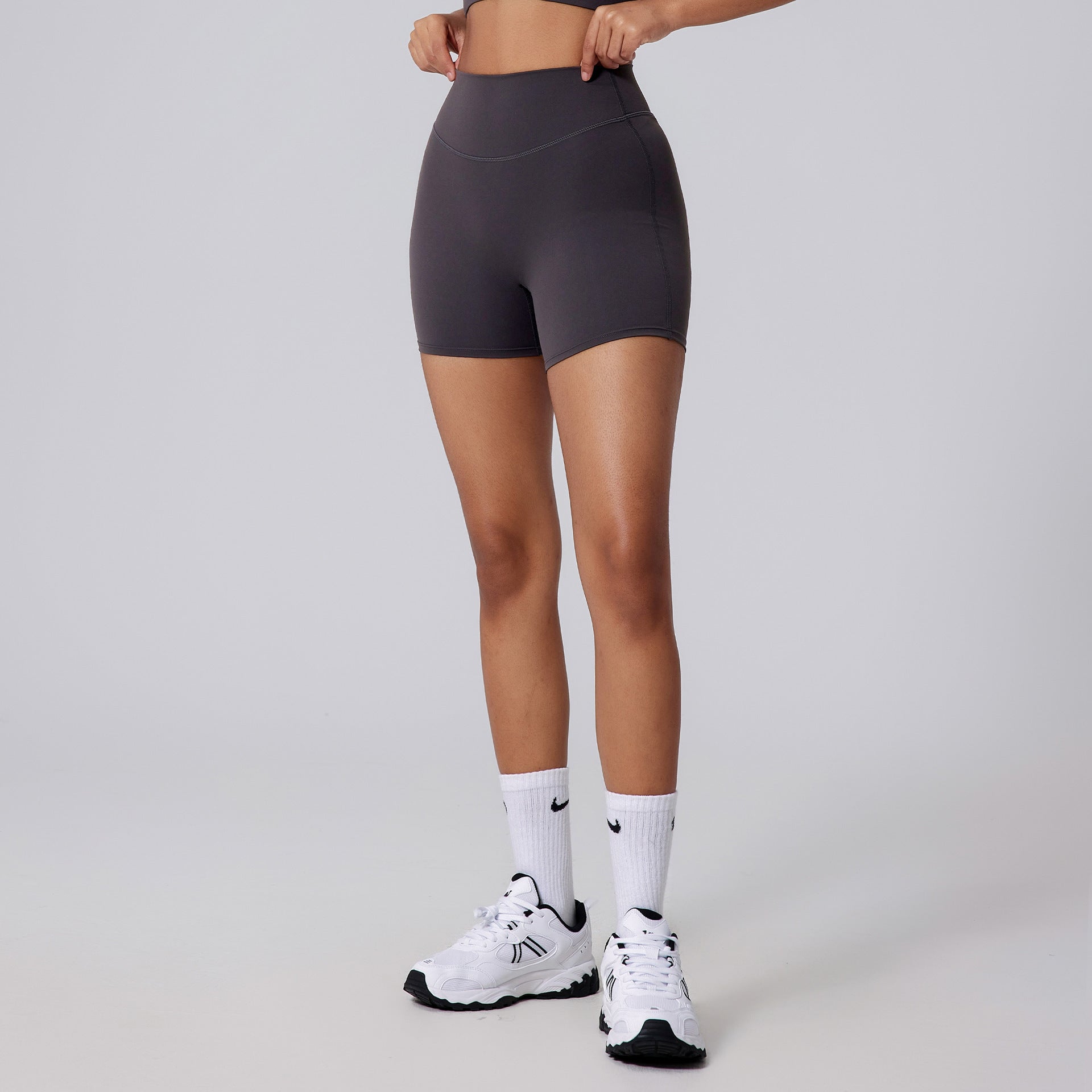 Women's Fashion Nude Feel Anti-curling Yoga Shorts