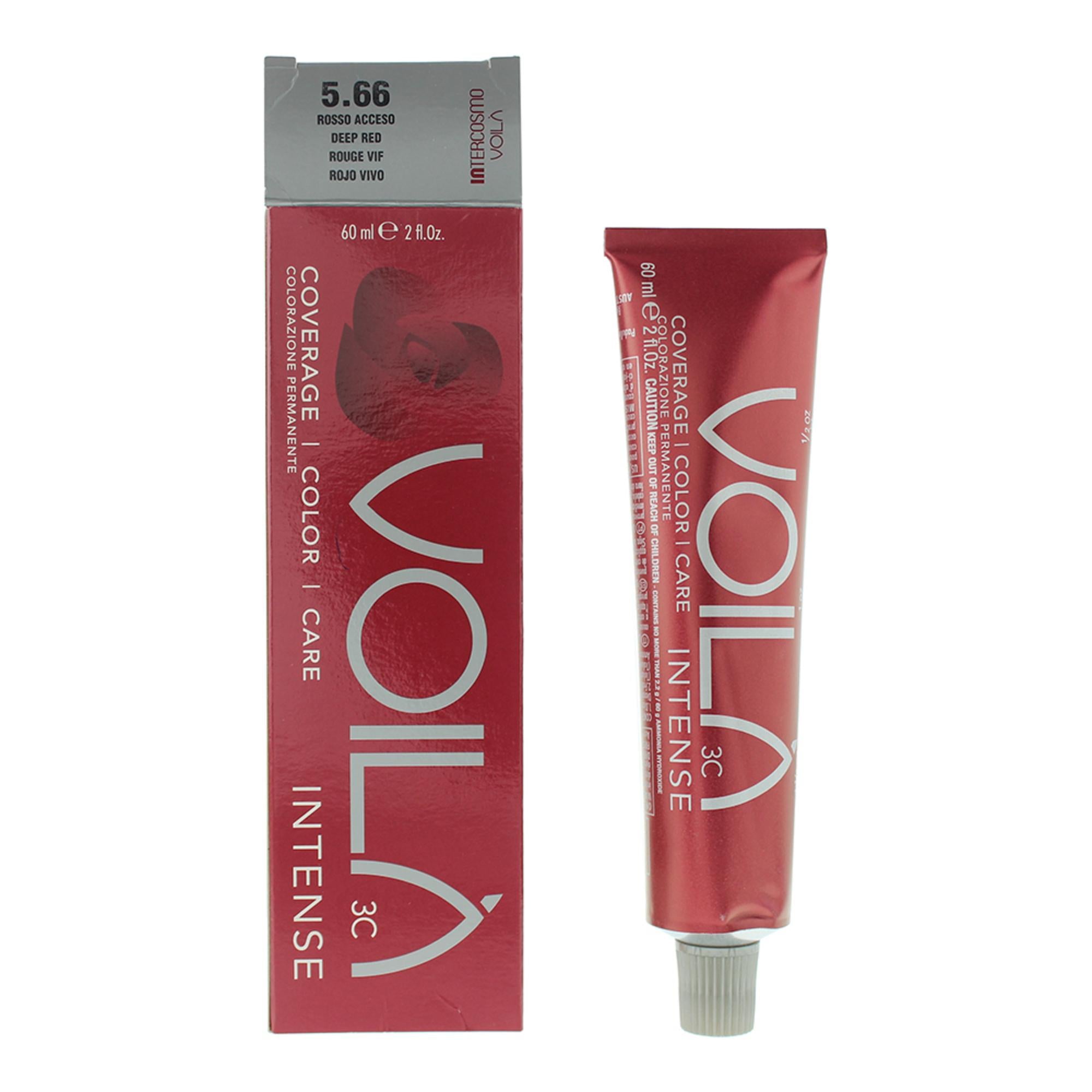 Intercosmo, Voilà 3C Intense, Permanent Hair Dye, 5.66 Deep Red, 60 ml
