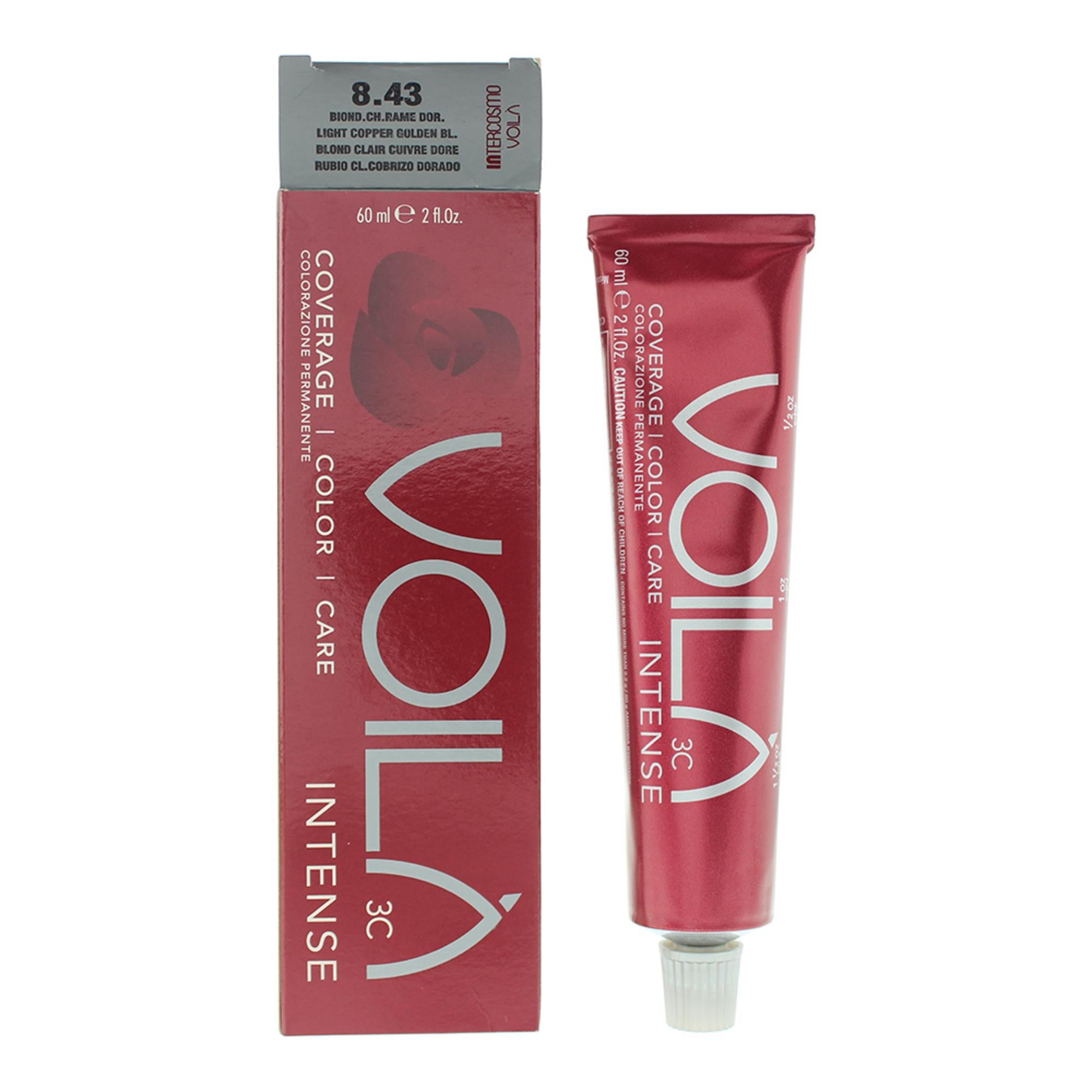 Intercosmo, Voilà 3C Intense, Permanent Hair Dye, 8.43 Light Copper Golden Blonde, 60 ml