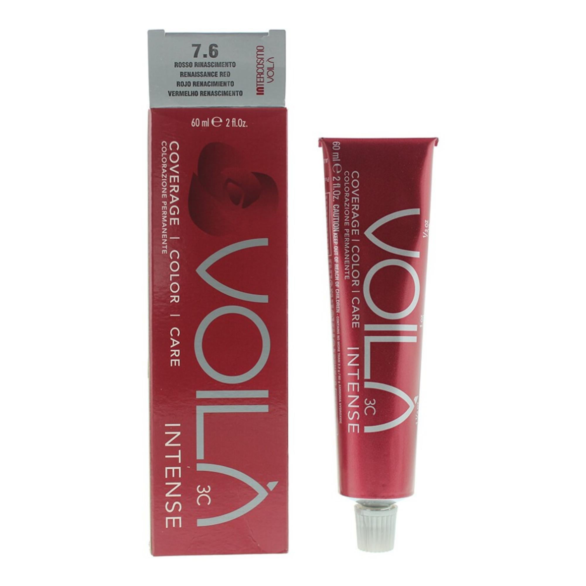 Intercosmo, Voilà 3C Intense, Permanent Hair Dye, 7.6 Renaissance Red, 60 ml