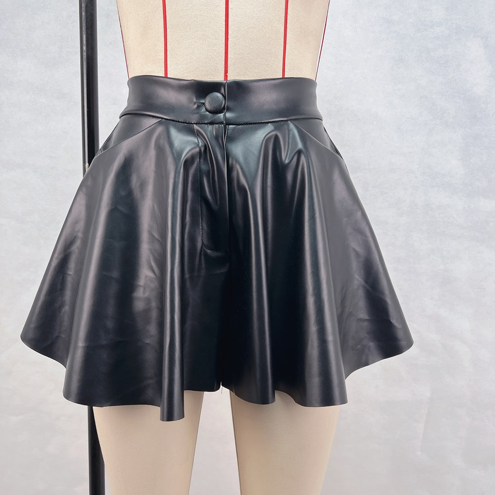 Autumn And Winter Slim And Stylish High-waisted Leather Skirt
