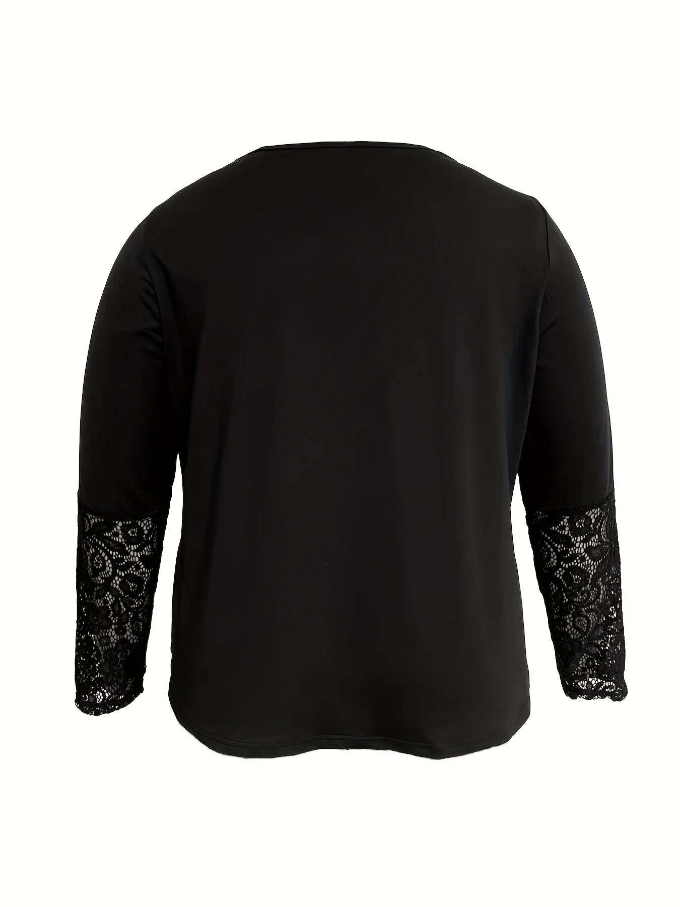 Lace Knitted Long Sleeve V-neck Button Top Casual Fit