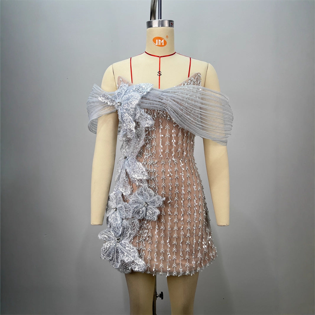 Sexy Backless Sequin Dress Short Skirt Cross-border Women's Party Cocktail Dress