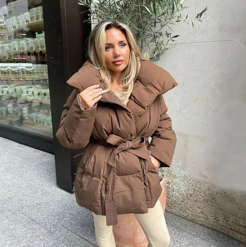 Warm And Loose Solid Color Clothing Cotton Coat