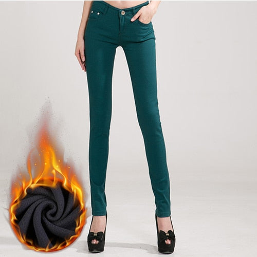 Jeans Female Denim Pants Candy Color Womens Jeans Donna Stretch Bottoms Feminino Skinny Pants