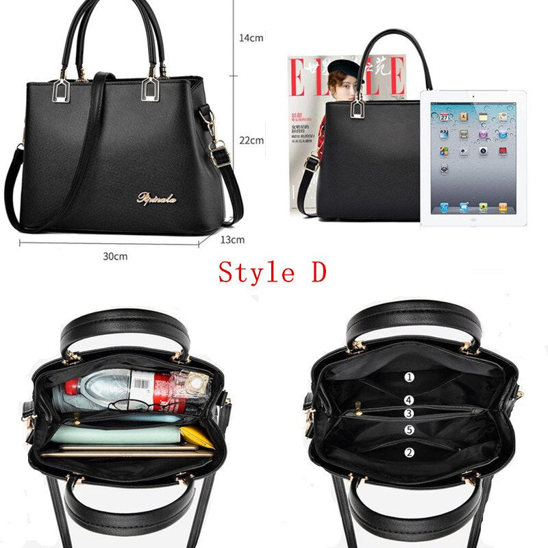 Fashion Women Handbags Leather Totes Bag Top-handle Embroidery Crossbody Bag Shoulder Bag Lady Simple Style Hand Bags