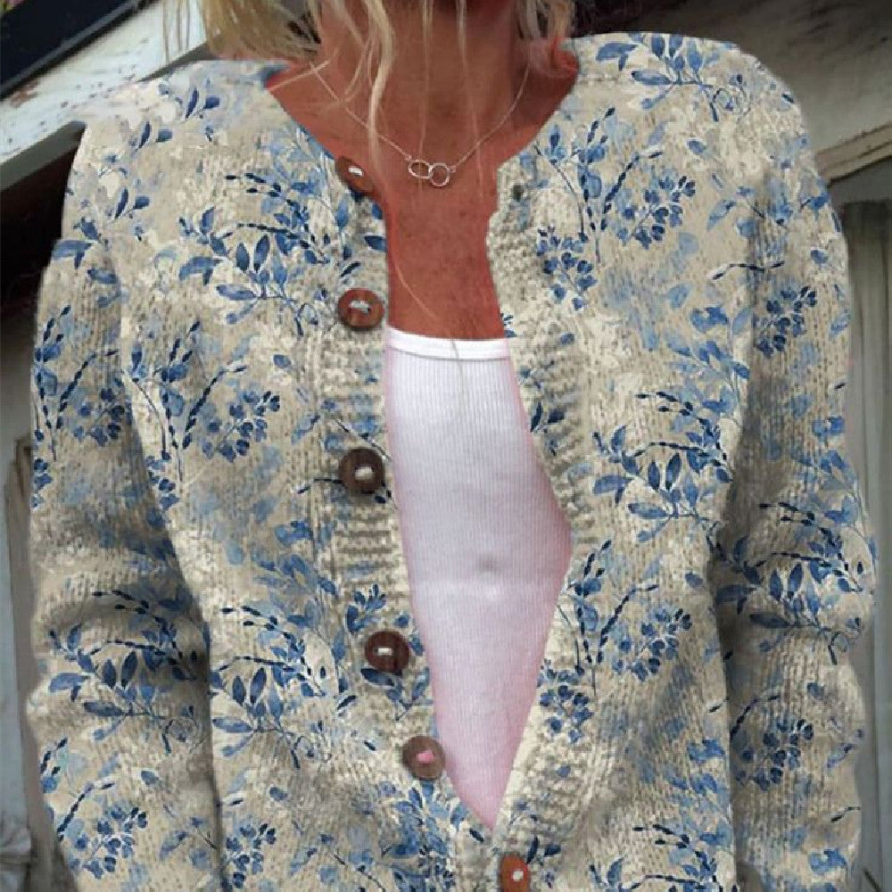 Women's Cartoon Pattern Christmas Printed Cardigan