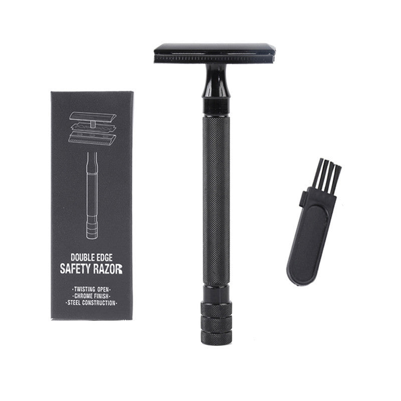 Old-fashioned Manual Pogonotomy Scraping Metal Scraper With Brush Combination
