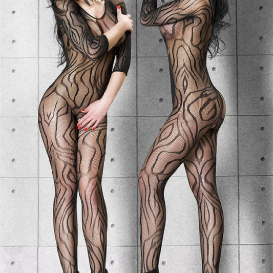 Beautiful Stockings, One-piece Tight Black Silk