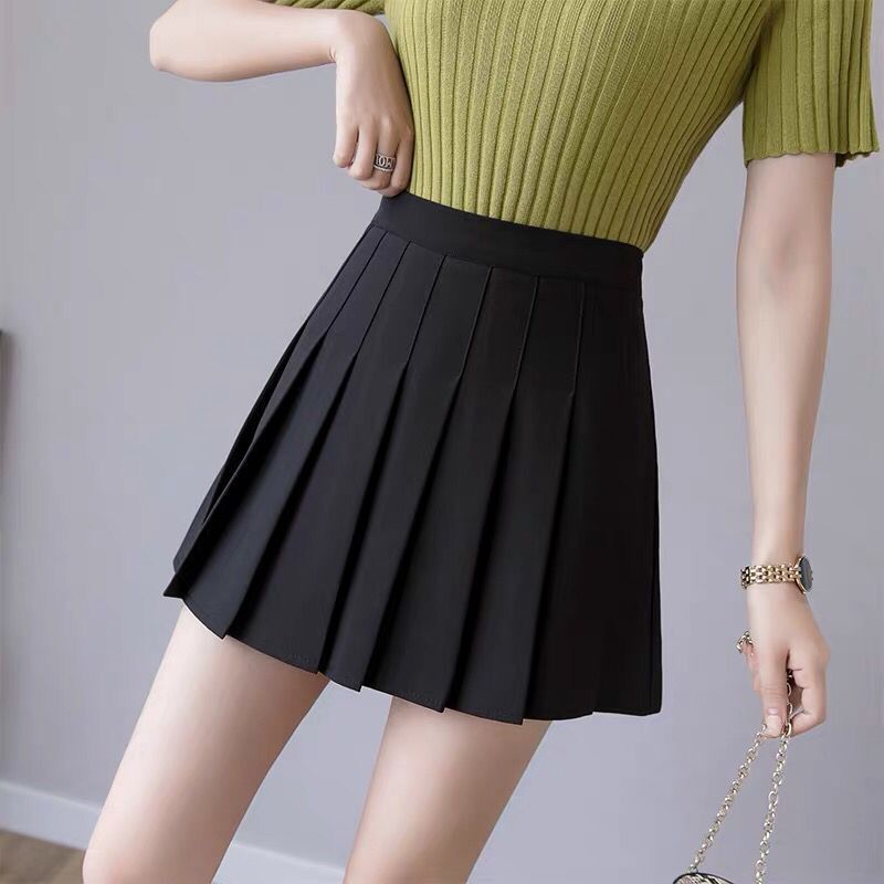Solid Color Students' Skirt Hip Skirt Anti-exposure High Waist Skirt
