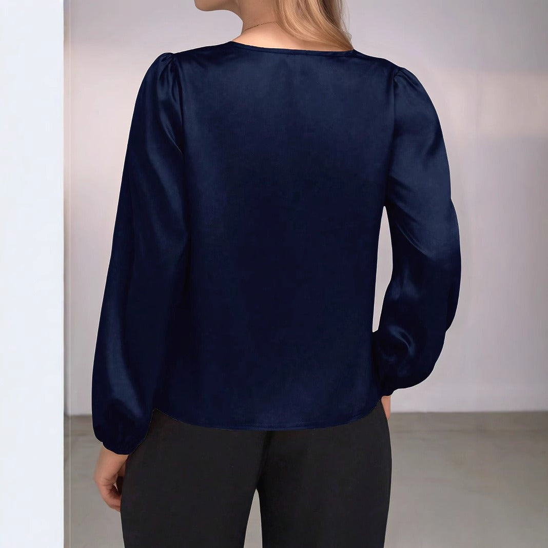 Plus Size Women's New High-end V-neck Long Sleeve Shirt