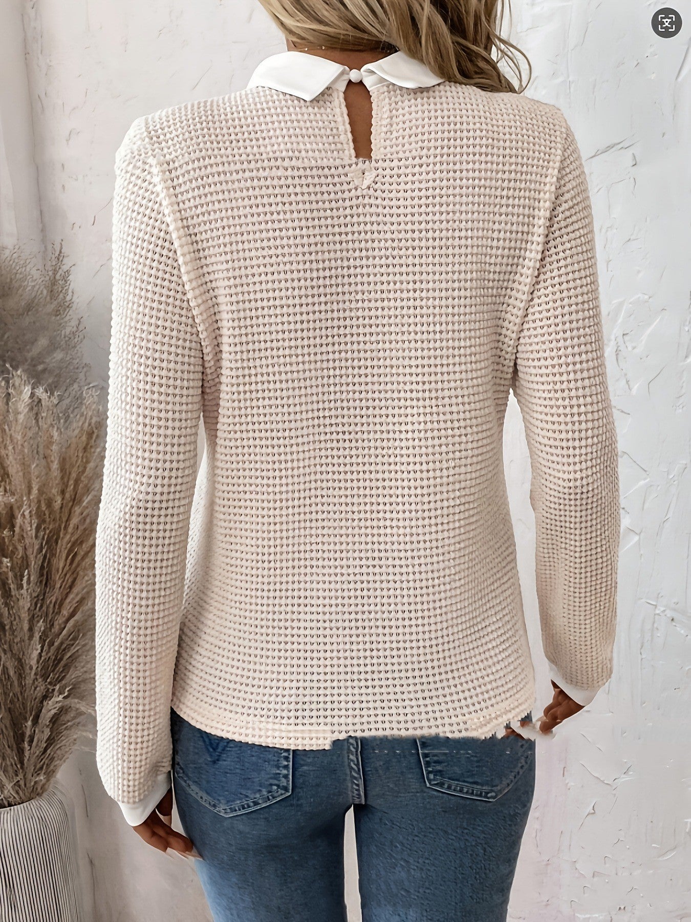 Pullover All-matching Doll Collar Western Style Polo Collar Knitwear Top