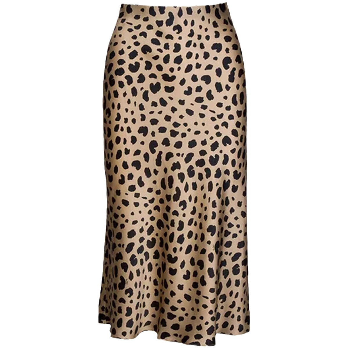 Women's Leopard Print Printed Dress High Waist Invisible Zipper Skirt