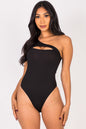 Ribbed Knit Cut Out One Shoulder Bodysuit (CAPELLA)