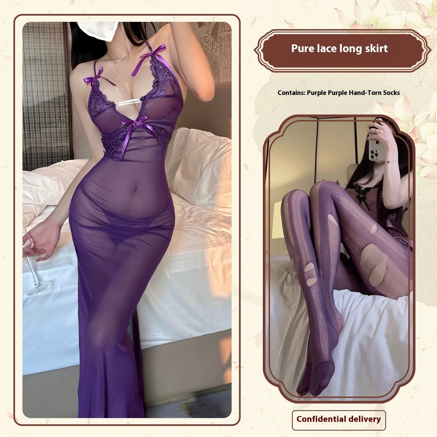 Sexy Lingerie Lace Mesh Enchanting Transparent Dress Sexy