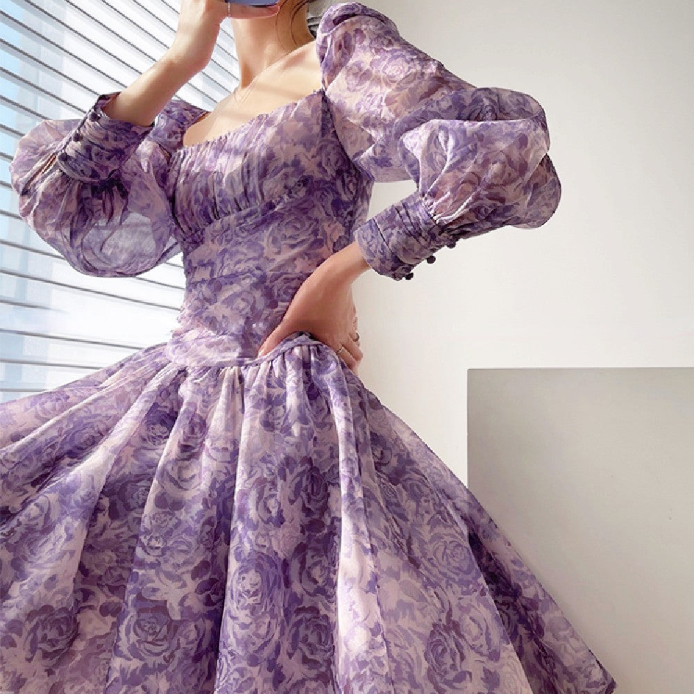 Women's Fashion Chiffon Print Dress