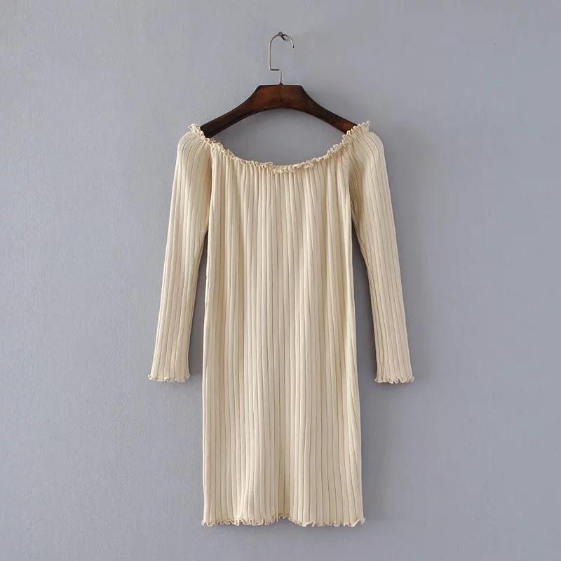 Women's Bottoming Slim Solid Color Knitted Dress