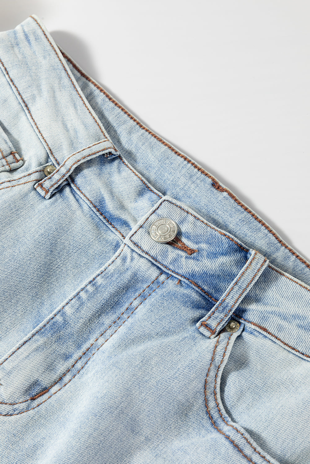 Jeans a gamba larga a vita alta effetto vissuto con lavaggio chiaro blu Beau