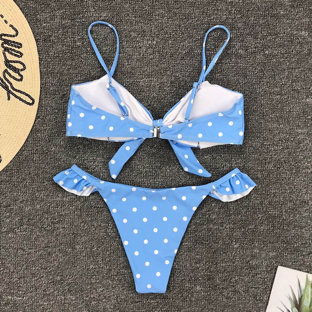 Womens Dot Print Bikini Push-up Bikinis Swimwear Swimsuit Beachwear Bathing Suit Brazilian Biquinis Maillot De Bain Swim Summer