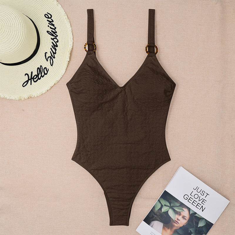 Solid Color One-piece Swimsuit Cross-border Tight Backless Style One-piece Swimsuit