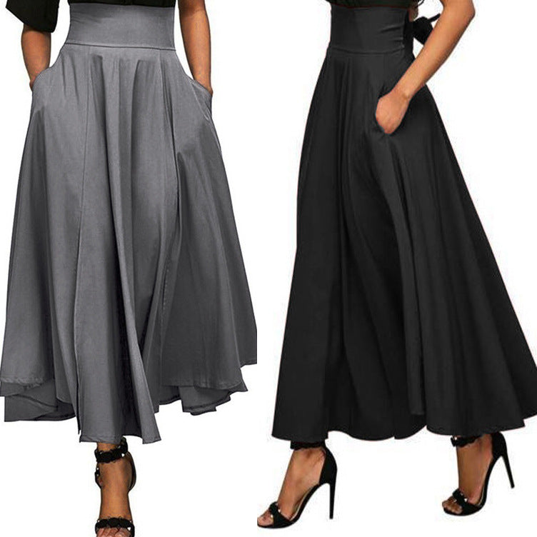 Multi-Color Big Hem Skirt Versatile