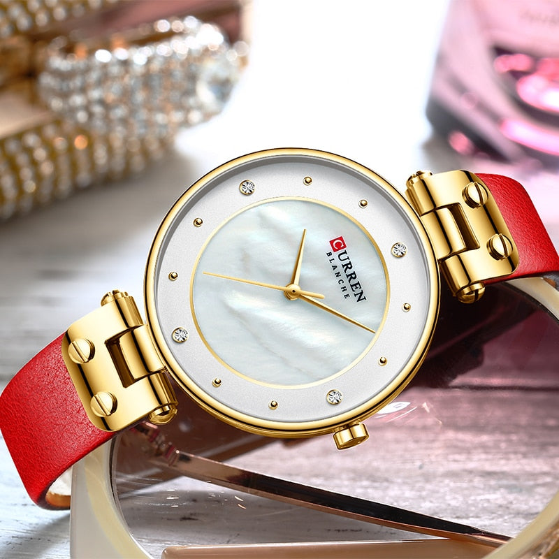 Reloj Curren para mujer, relojes de lujo de primeras marcas, reloj de pulsera de cuarzo resistente al agua para mujer, reloj de moda para mujer y niña, relojes femeninos