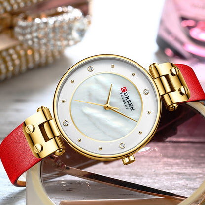 Reloj Curren para mujer, relojes de lujo de primeras marcas, reloj de pulsera de cuarzo resistente al agua para mujer, reloj de moda para mujer y niña, relojes femeninos