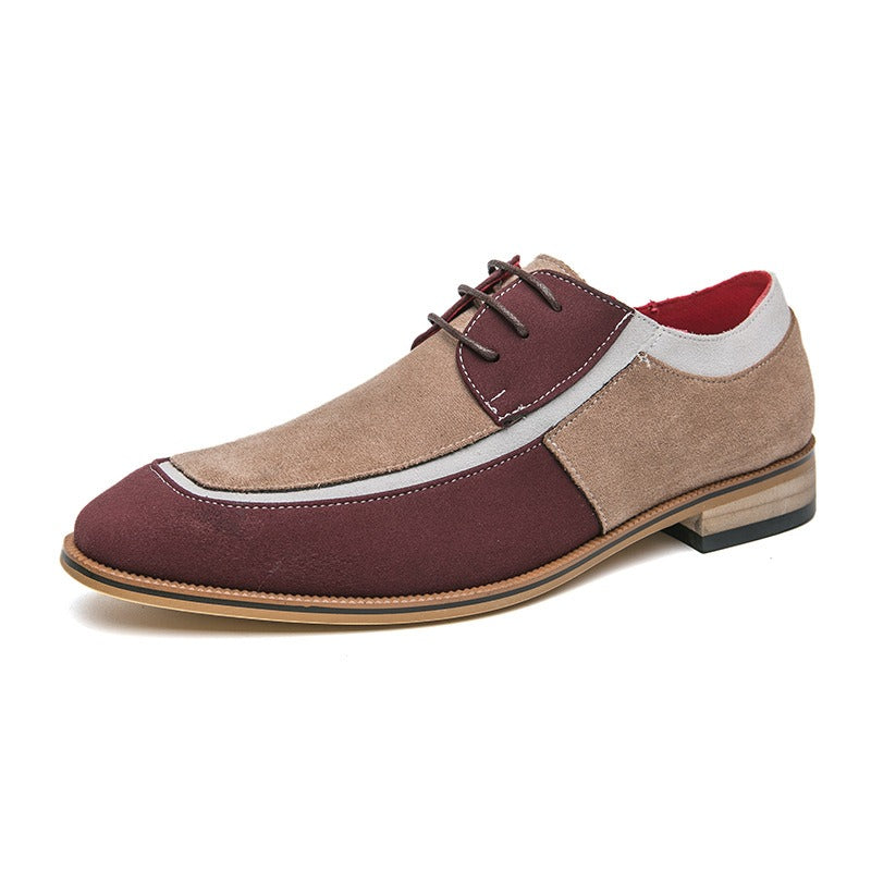 Casual leather shoes, fashionable and trendy lace up business formal leather shoes