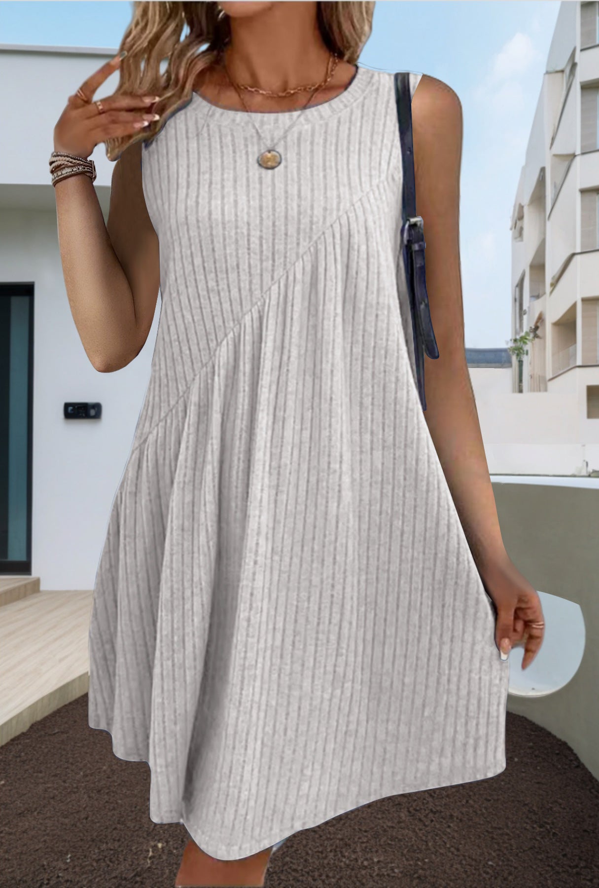 Irregularly Brushed Solid-Color Sleeveless Jumpsuit For Women