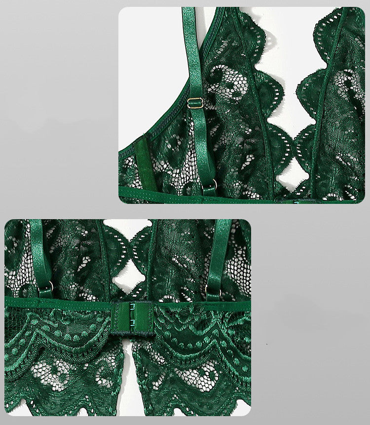 Erotic Lingerie Eyelashes Bra Cute Suit With Steel Ring