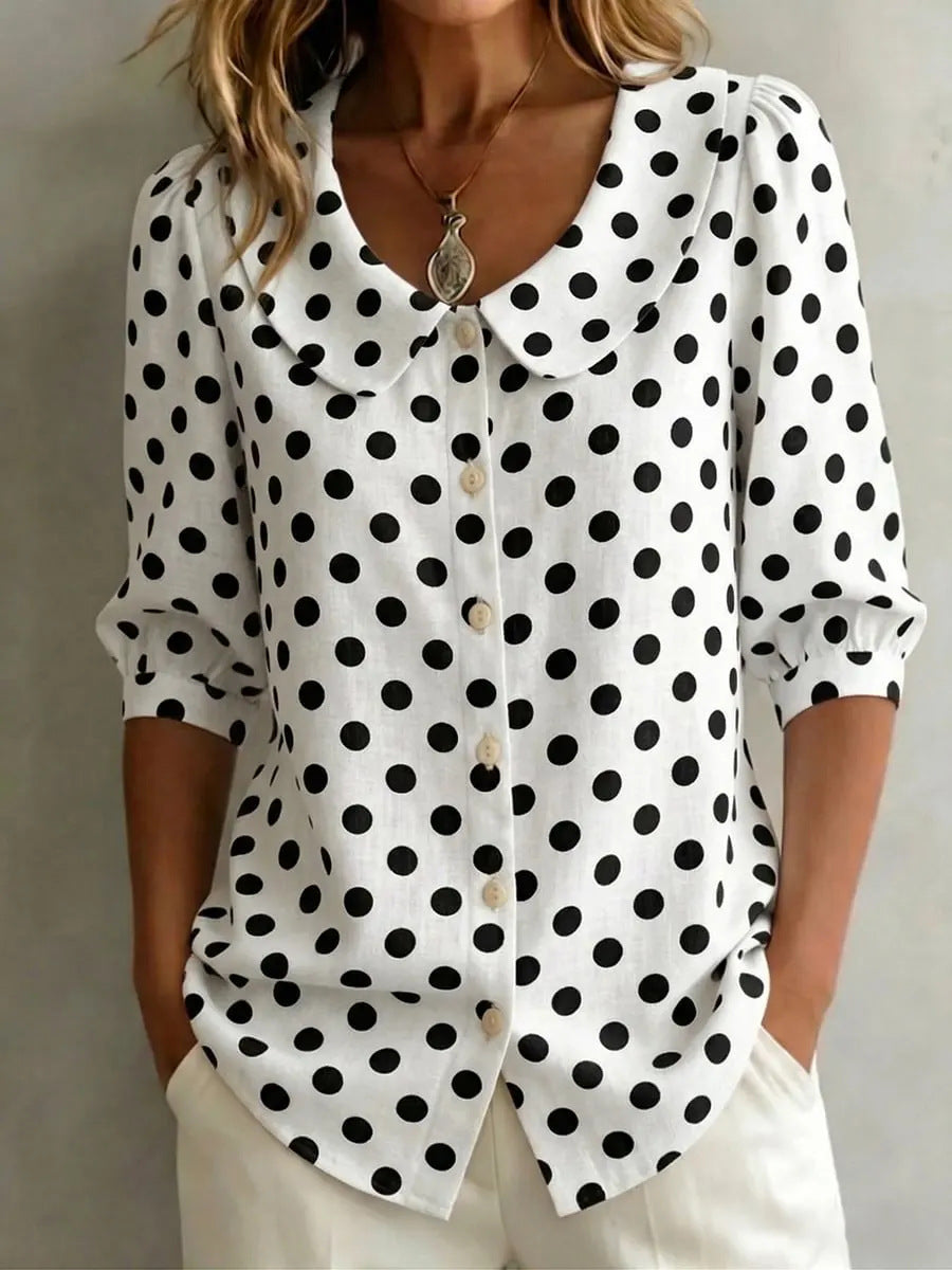 Retro Polka Dot Pattern Womens Shirt
