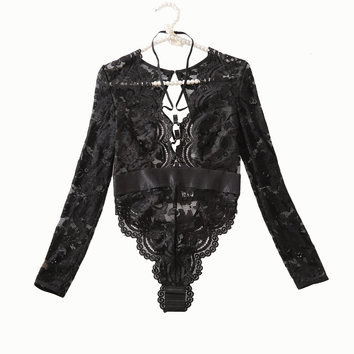 Fashion Special-interest Mesh Transparent Backless Hollow Comfort Jumpsuit