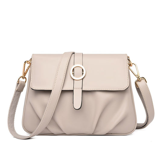 High Quality Ruched Shoulder Bag Soft Leather Luxury Handbag Women Bags Designer Crossbody Bag Female Fashion Messenger Bag