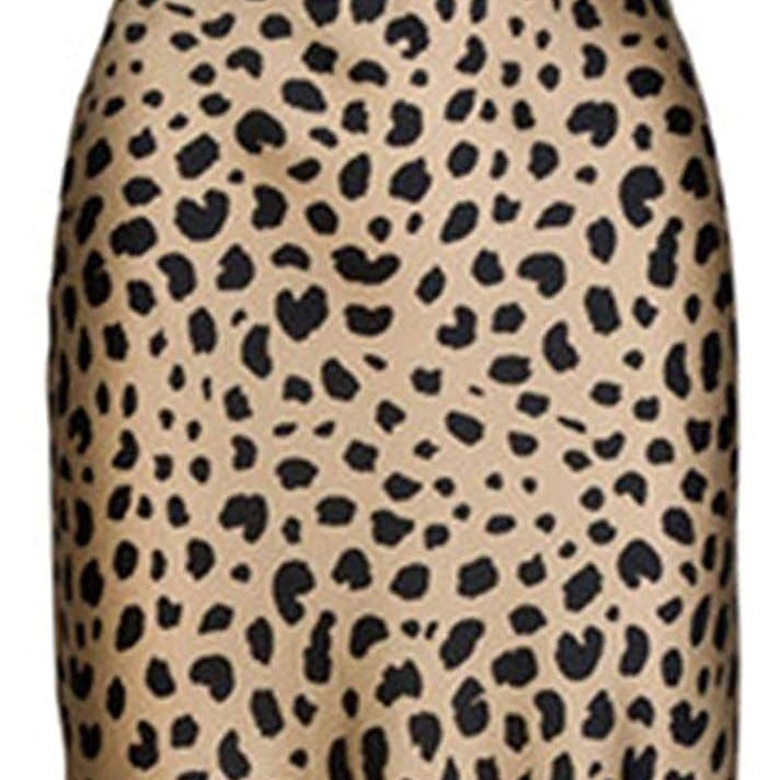 Women's Leopard Print Printed Dress High Waist Invisible Zipper Skirt